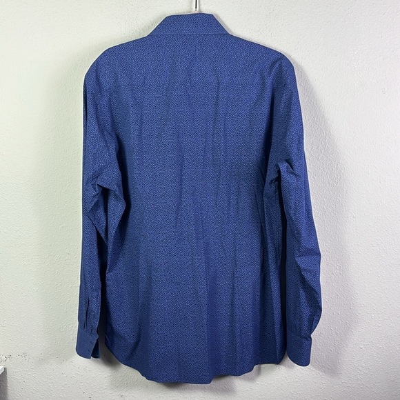 Ted Baker Endurance Purple Blue Print Long Sleeve Button Down Shirt Sz 16 34/35 - Picture 8 of 9
